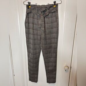 Chaps Women’s Checkered Straight leg Dress Pants - Brown and Black